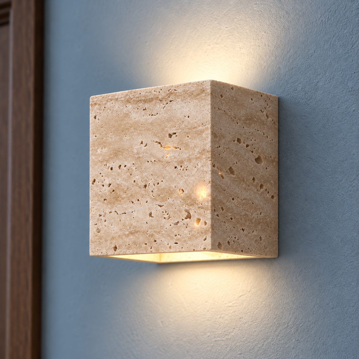 Yellow stone wall lamp