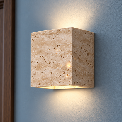 Yellow stone wall lamp