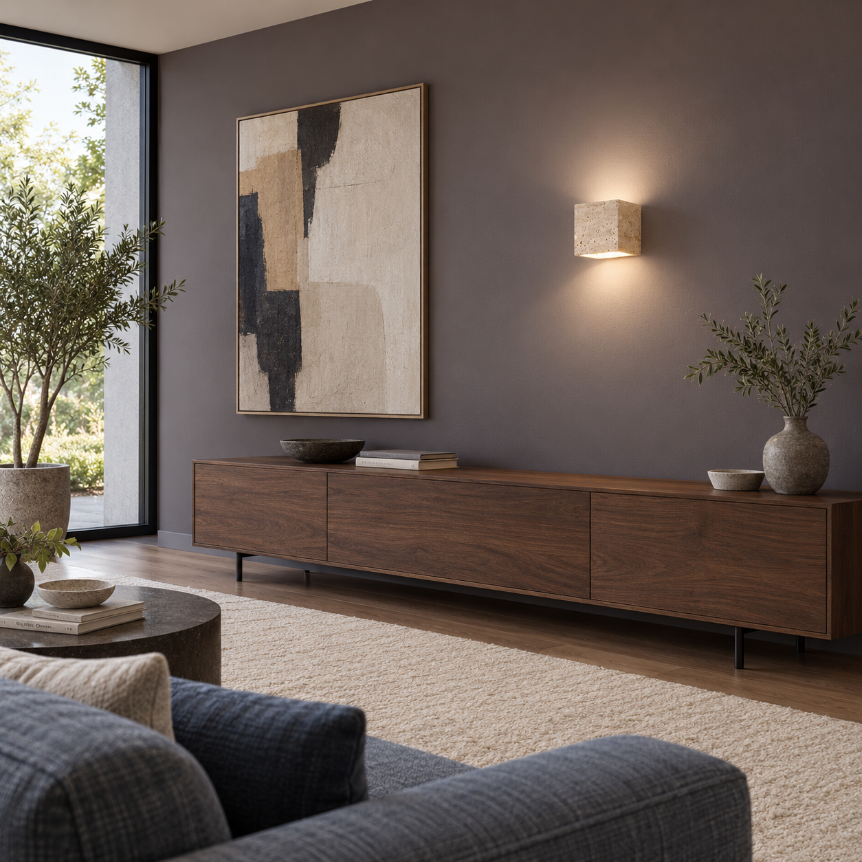 Yellow stone wall lamp