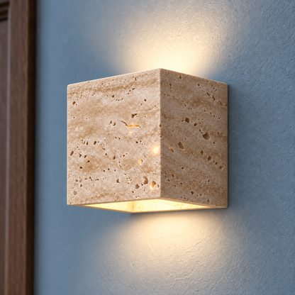 Yellow stone wall lamp
