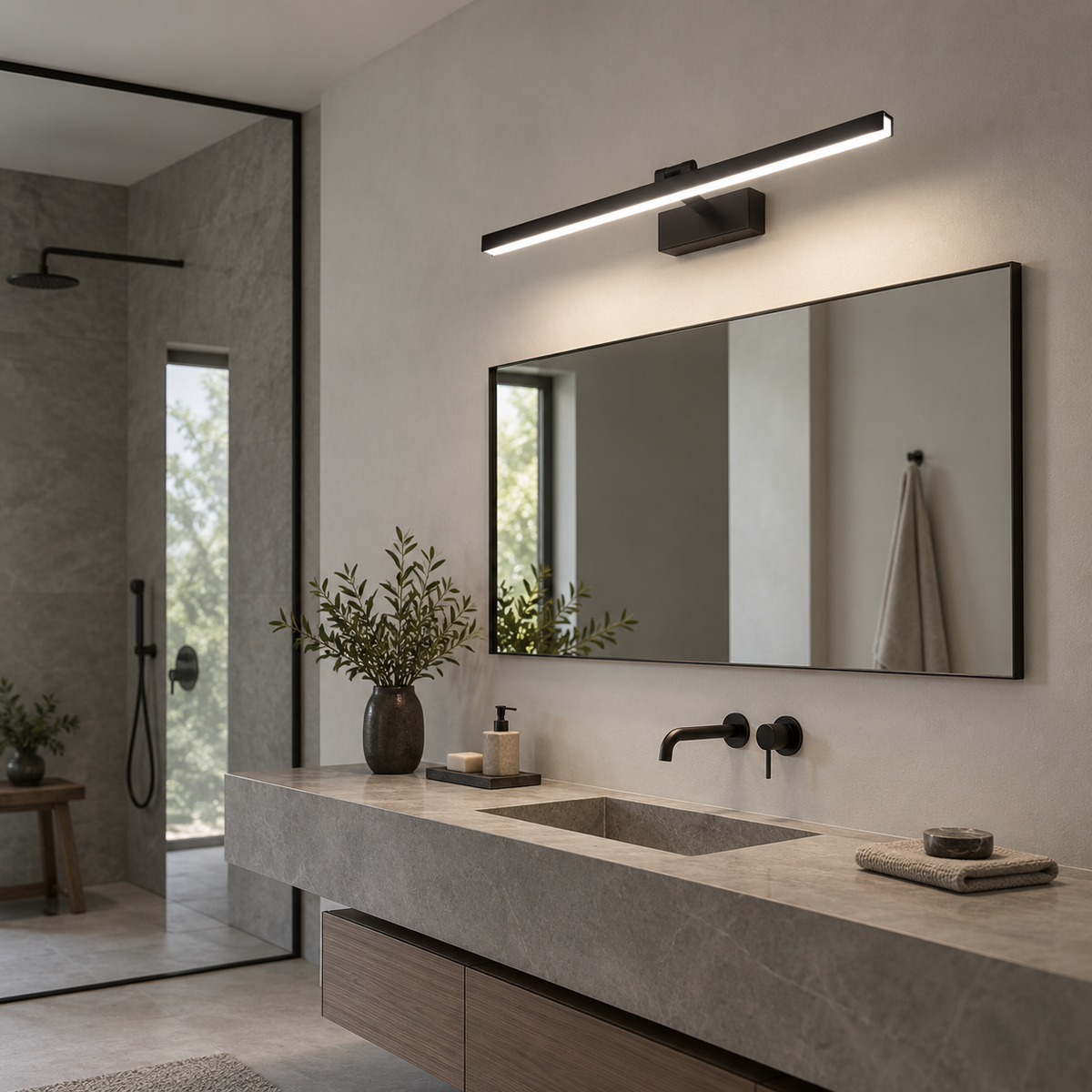Minimalist One Frame Shape Wall Light Fixture