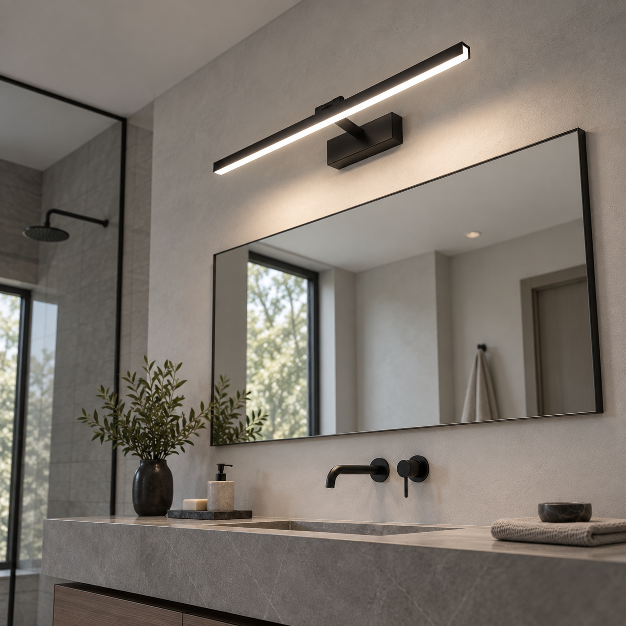 Minimalist One Frame Shape Wall Light Fixture