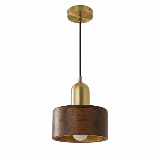 LUXELY vintage brown wood pendant light for dining
