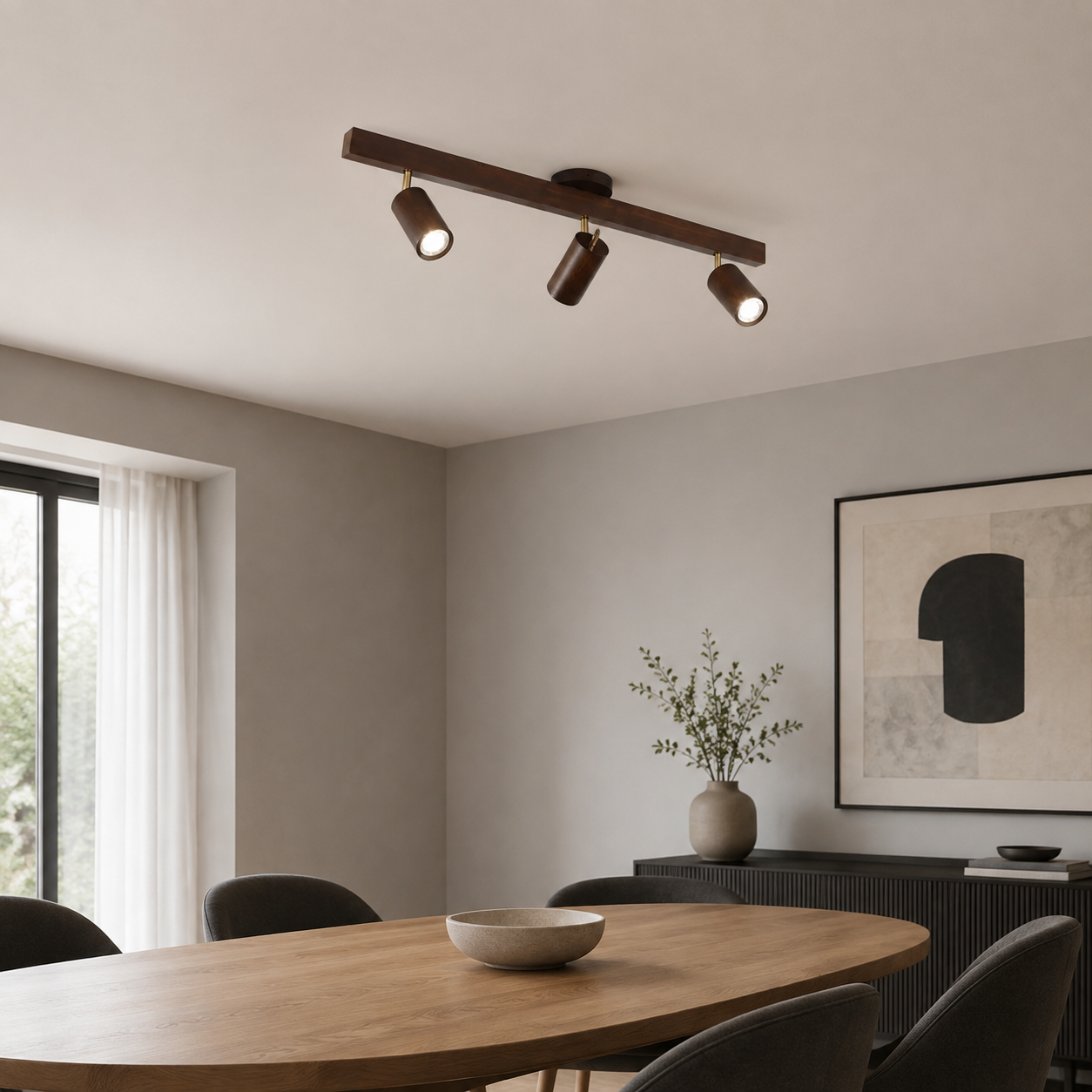 LUXELY LED-Scheinwerfer mit Holzmaserung