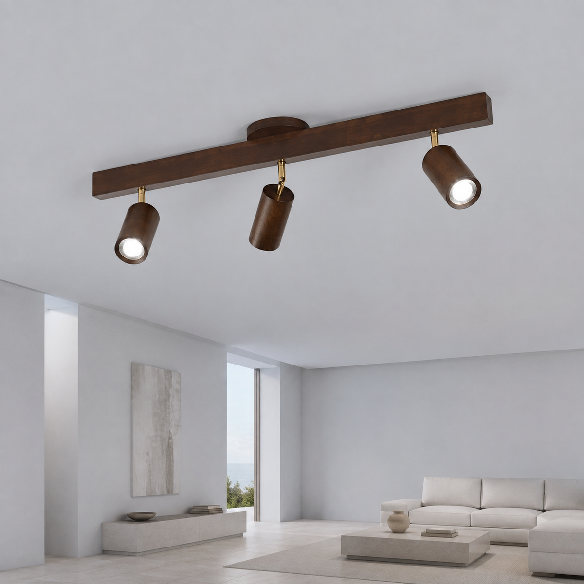 LUXELY LED-Scheinwerfer mit Holzmaserung