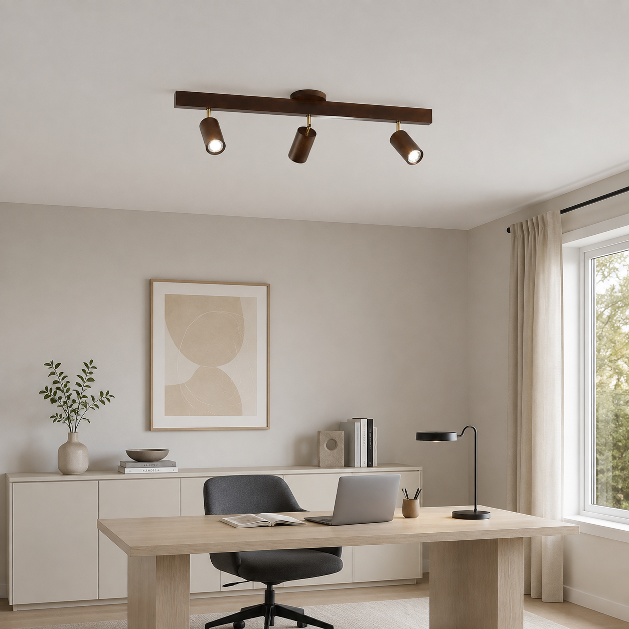LUXELY LED-Scheinwerfer mit Holzmaserung
