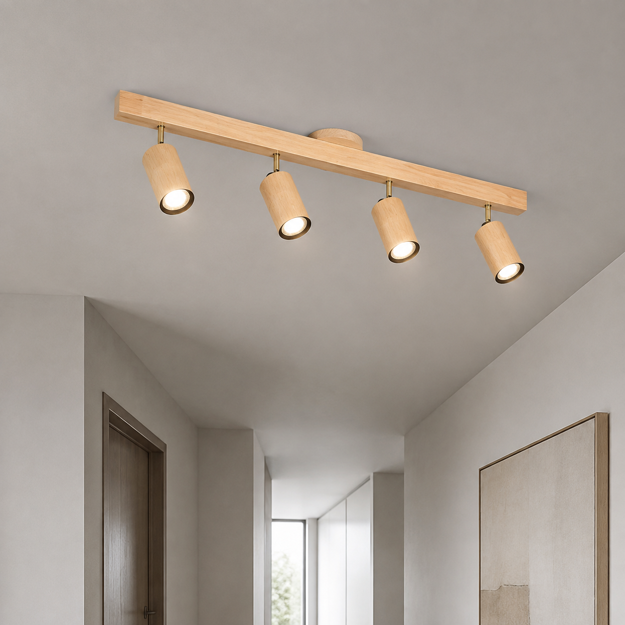 LUXELY LED-Scheinwerfer mit Holzmaserung