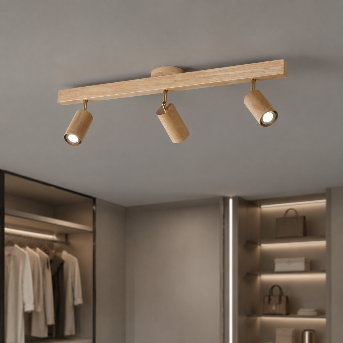 LUXELY LED-Scheinwerfer mit Holzmaserung