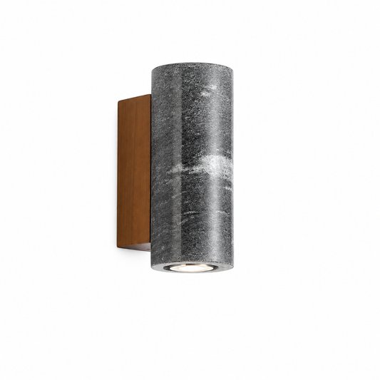 Wabi-sabi gray wall lamp on a clean white background