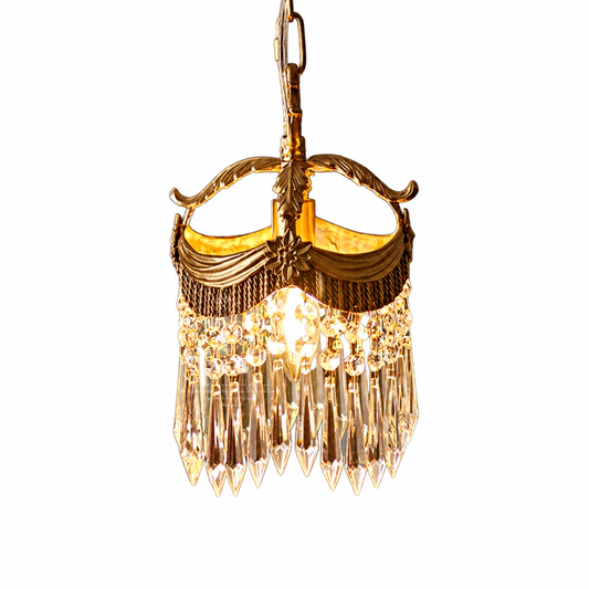 Luxury french vintage copper pendant light on a clean white background