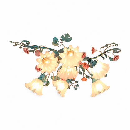 Korean pastoral rose ceiling light romantic on a clean white background
