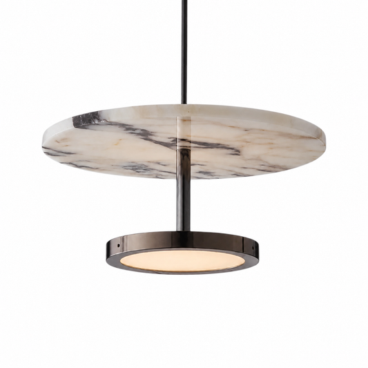 Alabaster modern luxury pendant light on a clean white background