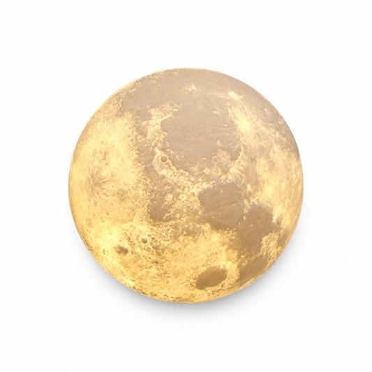 Art deco moon design wall light on a pure white background