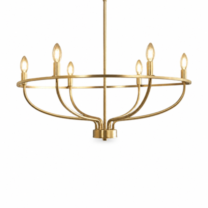 Modern iron ring chandelier for dining room on a pure white background