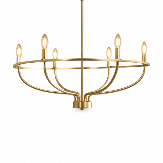 Modern iron ring chandelier for dining room on a pure white background