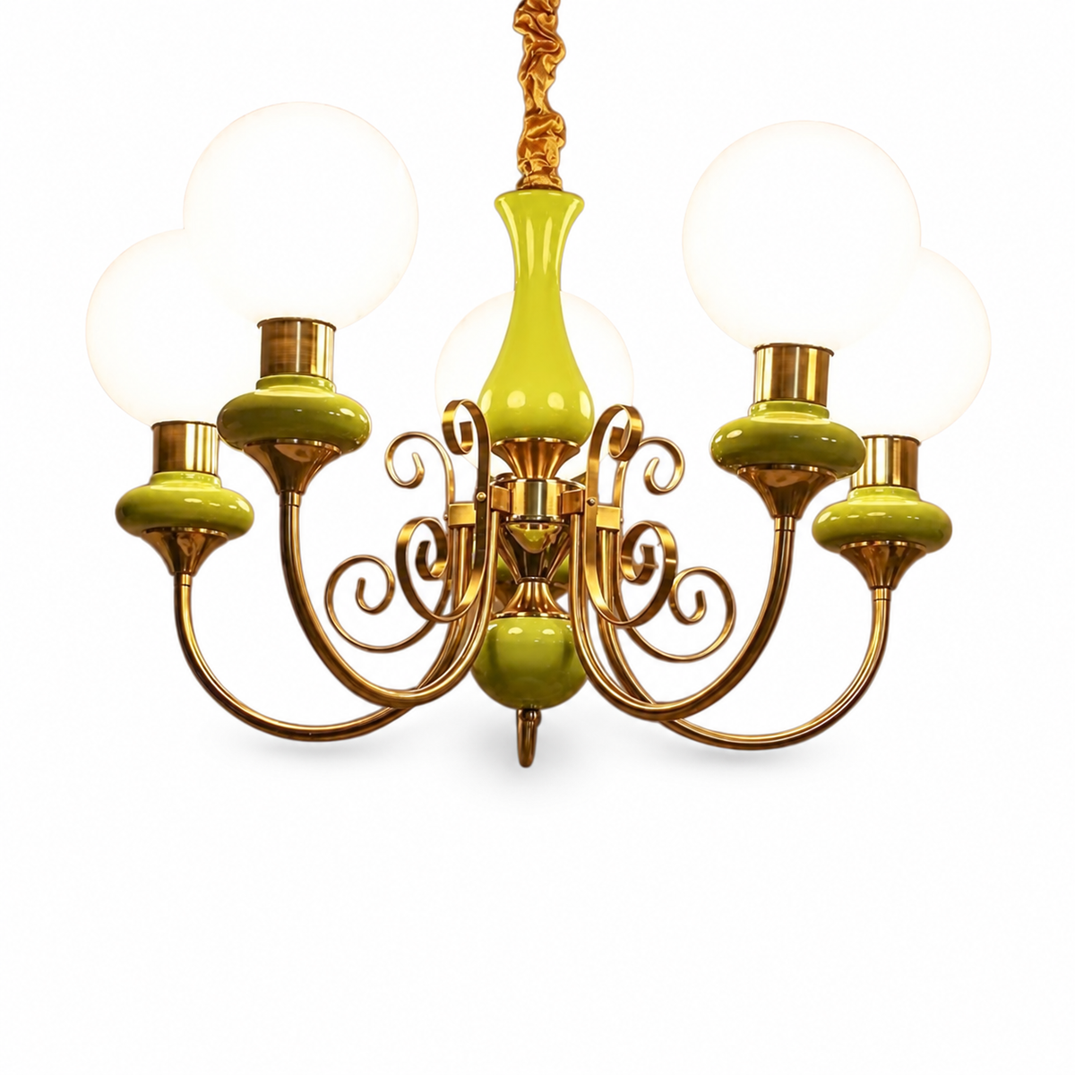 Pastoral cream room chandelier on a white background