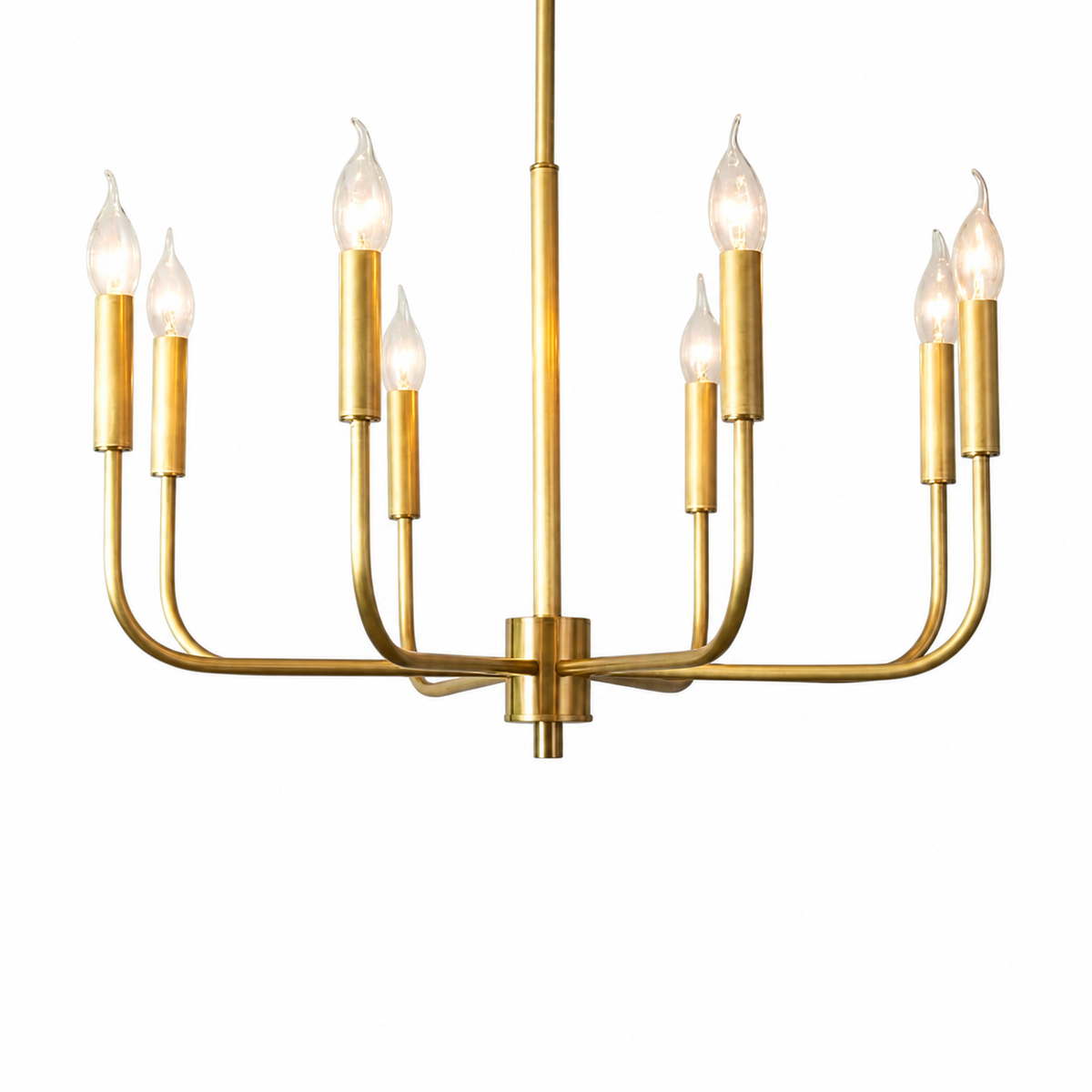Minimal luxe copper pendant on a white background