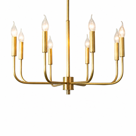 Minimal luxe copper pendant on a white background