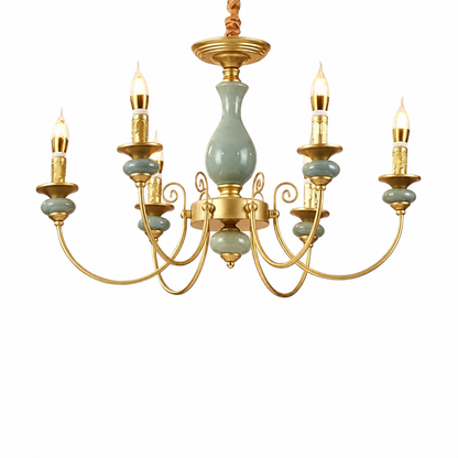 Ceramic candle chandelier on a white background