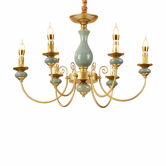 Ceramic candle chandelier on a white background