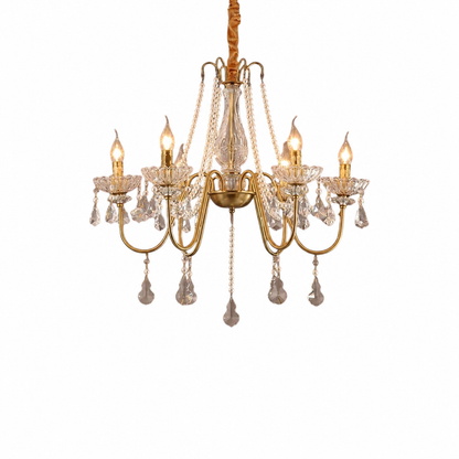 European french crystal salon light on a white background