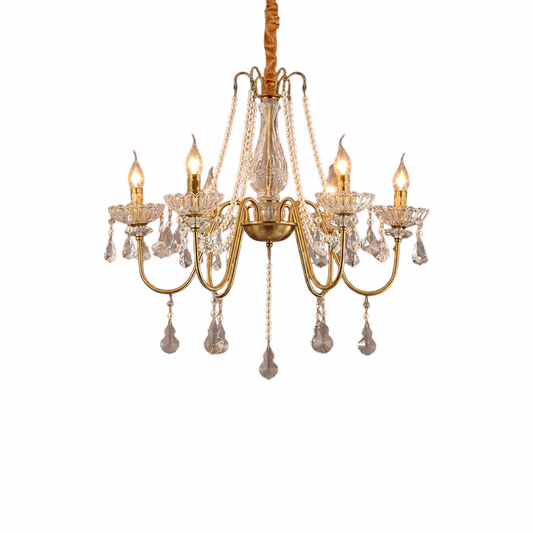 European french crystal salon light on a white background