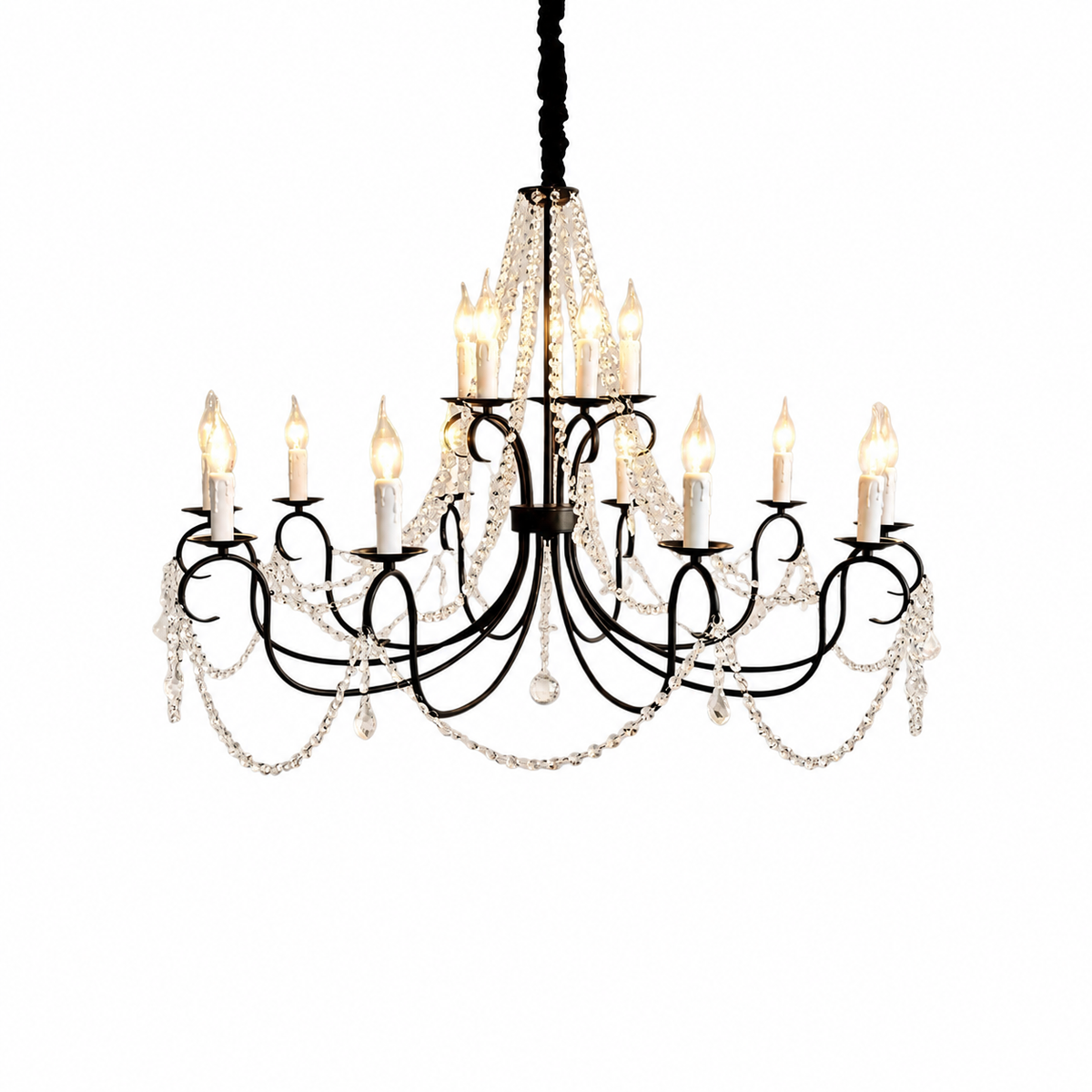 Noir french crystal loft piece on a white background