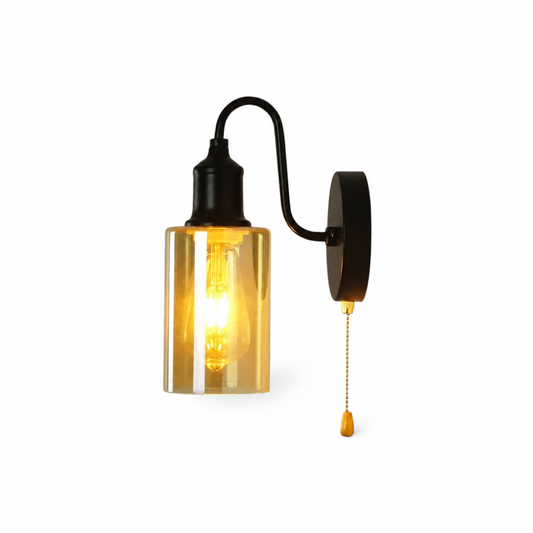 Retro industrial wall lamp on a white background