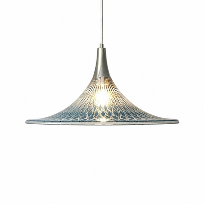 French mid-century pendant light on a clean white background