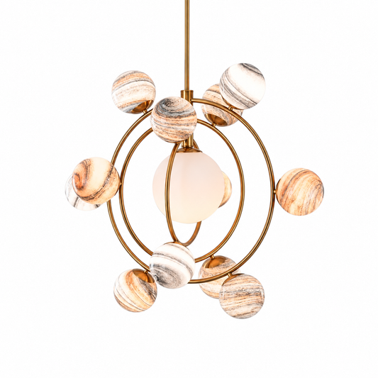 Cosmic loft statement chandelier on a clean white background