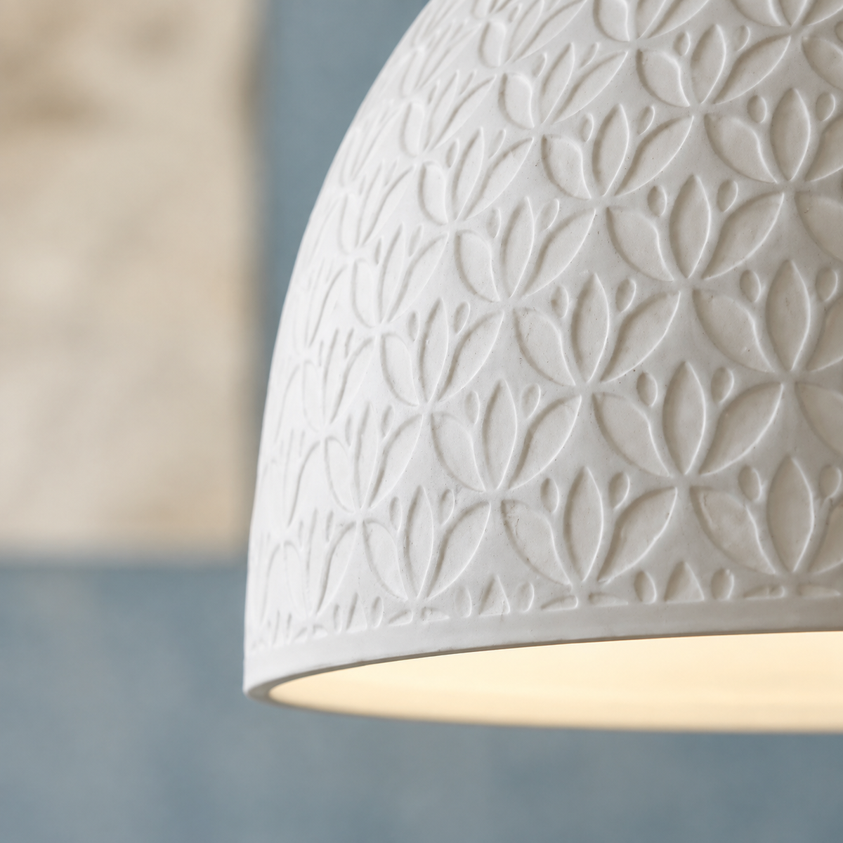 Fransk modern krämfärgad pendellampa