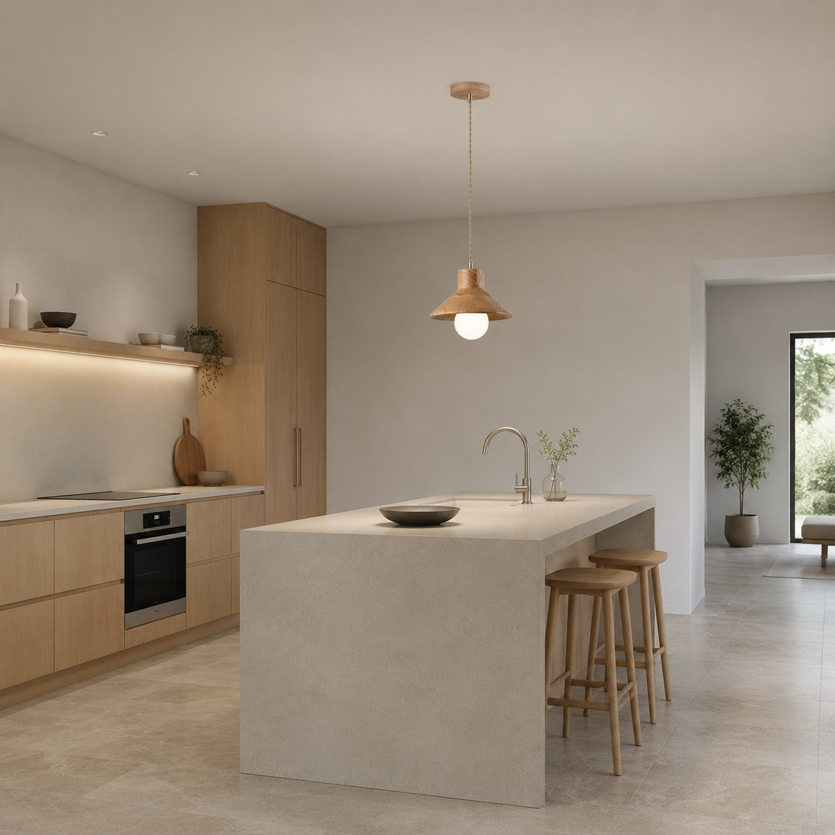 LUXELY nordic wood pendant light for kitchen island