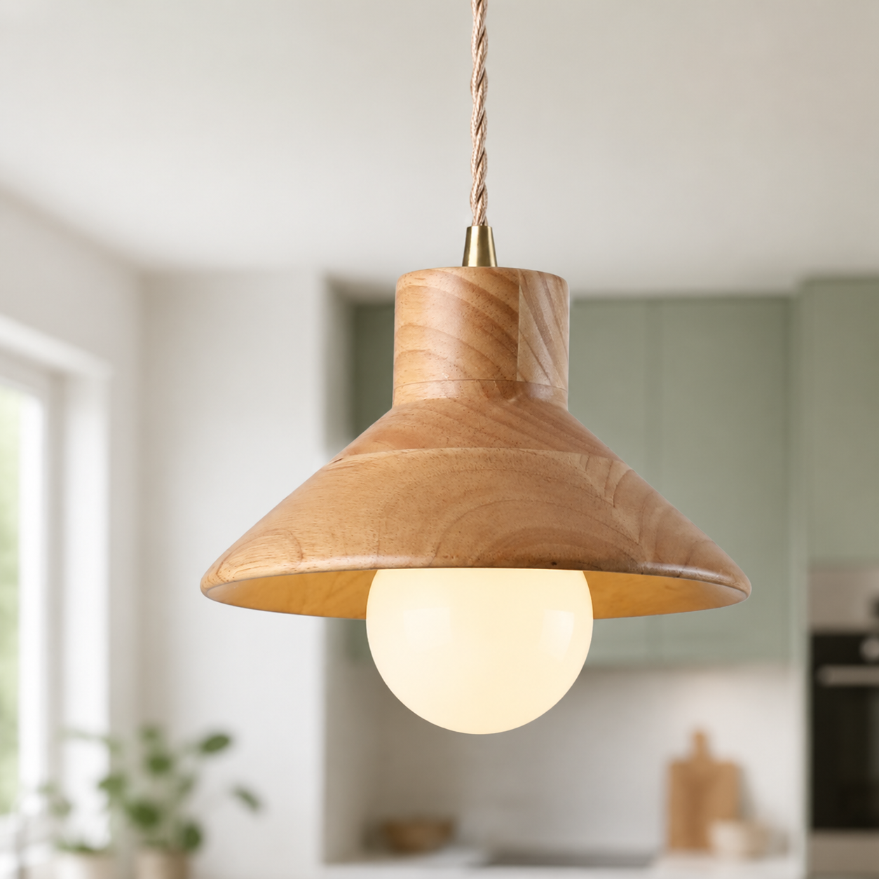 LUXELY nordic wood pendant light for kitchen island