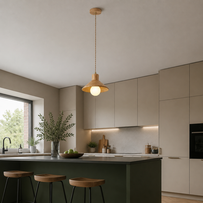 LUXELY nordic wood pendant light for kitchen island