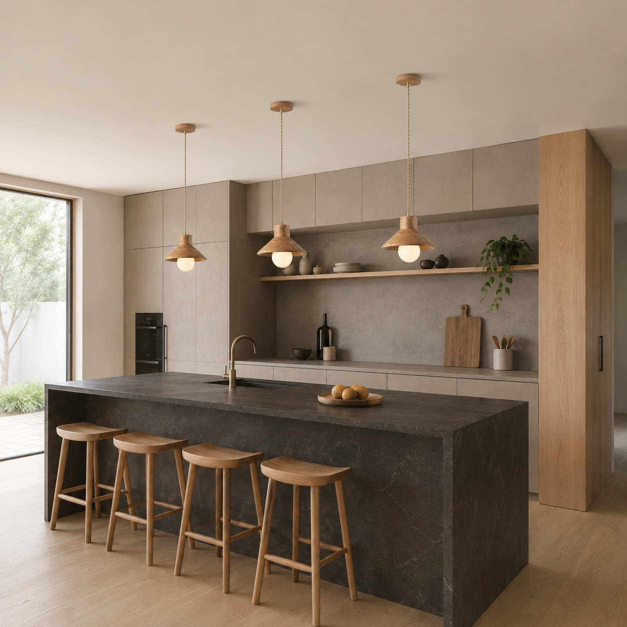 LUXELY nordic wood pendant light for kitchen island