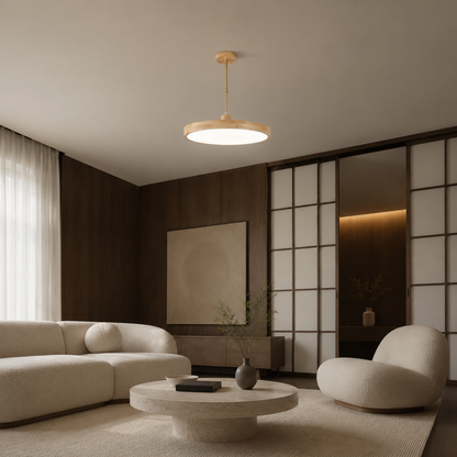 LUXELY modern japanese wood pendant lamp for living room