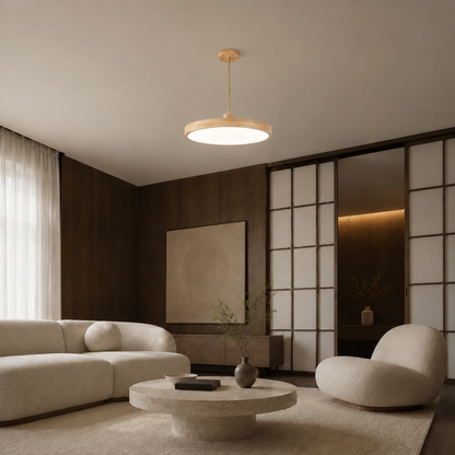LUXELY modern japanese wood pendant lamp for living room