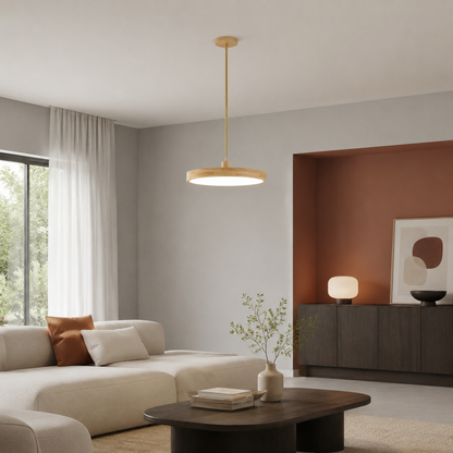 LUXELY modern japanese wood pendant lamp for living room
