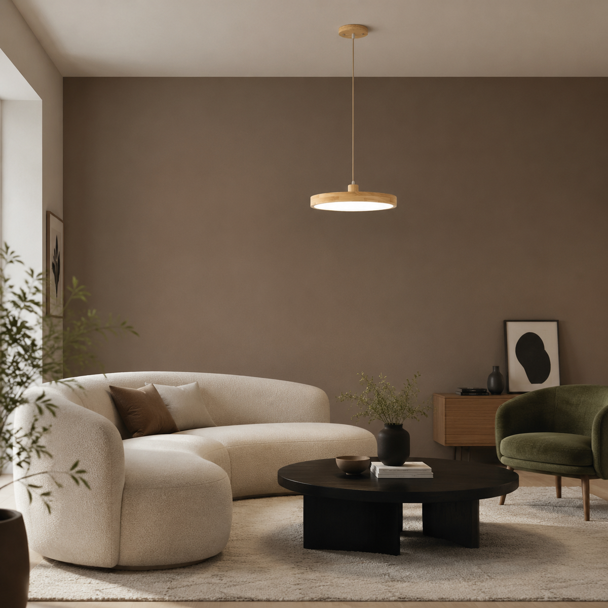 LUXELY modern japanese wood pendant lamp for living room