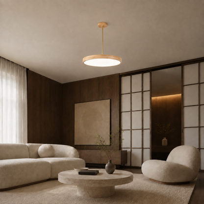 LUXELY modern japanese wood pendant lamp for living room