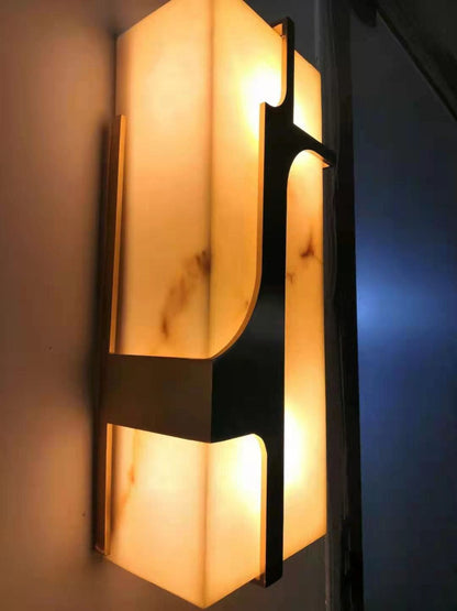 Art Deco-vägglampa i marmor