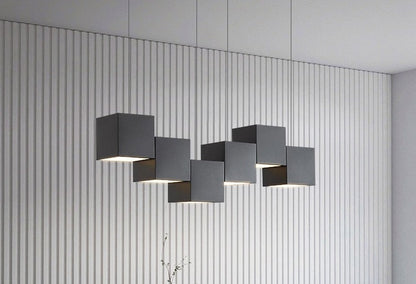 Luxely Minimalist Modern Cubic Pendant Lights black kitchen