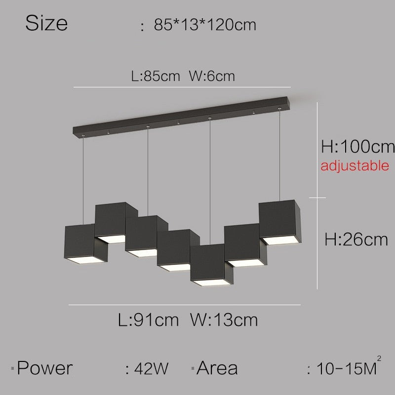 Luminaires à Led cubiques modernes et nordiques